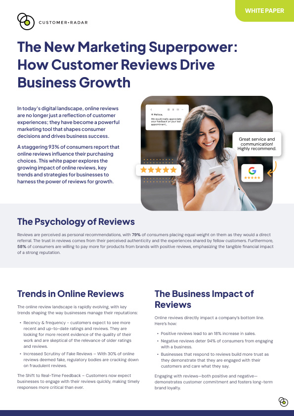 White paper - Reviews are a Marketing Superpower